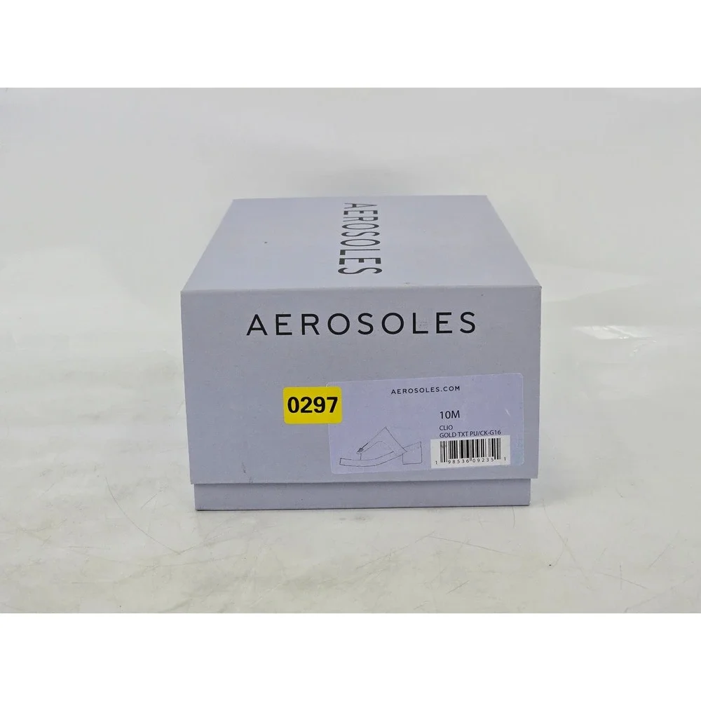 Aerosoles Clio Sandals Womens Size 10M Gold T-Strap Cork Wedge - New